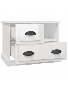 Comodino Bianco Lucido 60x39x45 cm