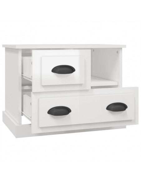 Comodino Bianco Lucido 60x39x45 cm