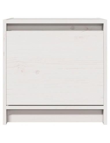 Comodino Bianco 40x30,5x40 cm in Legno Massello di Pino