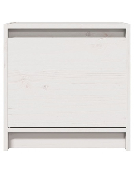 Comodino Bianco 40x30,5x40 cm in Legno Massello di Pino