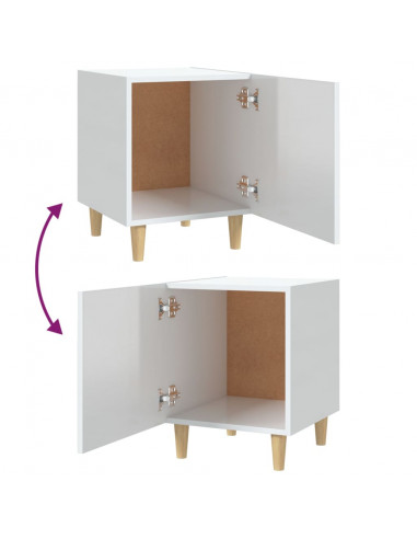 Comodino Bianco Lucido in Legno Multistrato