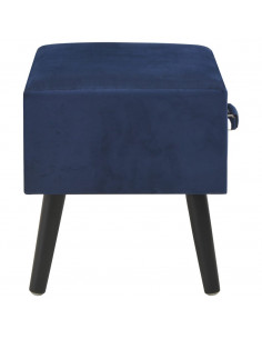 Comodino Blu 40x35x40 cm in Velluto