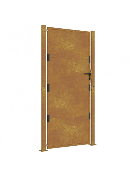 Cancello da Giardino 105x205 cm in Acciaio Corten