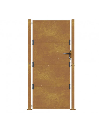 Cancello da Giardino 105x205 cm in Acciaio Corten
