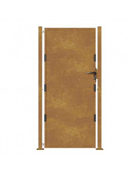 Cancello da Giardino 105x205 cm in Acciaio Corten