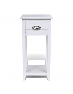 Comodino con 1 Cassetto Bianco