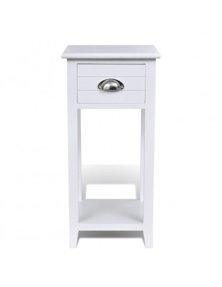 Comodino con 1 Cassetto Bianco