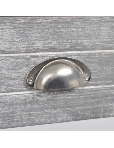 Comodino con 1 Cassetto Grigio e Bianco