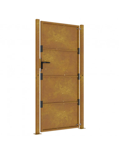 Cancello da Giardino 105x205 cm in Acciaio Corten