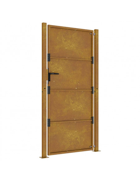 Cancello da Giardino 105x205 cm in Acciaio Corten