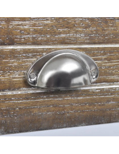 Comodino con 1 Cassetto Marrone e Bianco