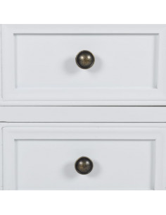 Comodino con 2 Cassetti in MDF Bianco