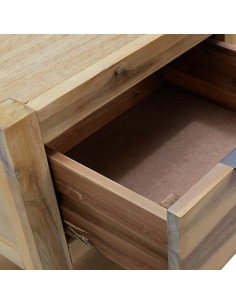 Comodino con Cassetto 40x30x48 cm in Legno Massello di Acacia