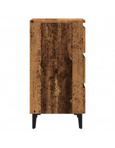 Comodino con Gambe in Metallo Legno Antico 40x35x69 cm