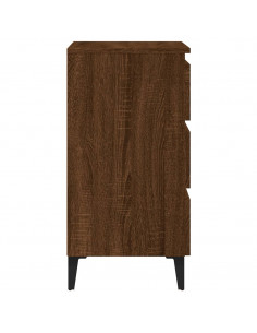Comodino con Gambe in Metallo Rovere Marrone 40x35x69 cm