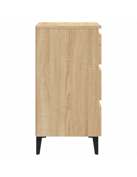 Comodino con Gambe in Metallo Rovere Sonoma 40x35x69 cm