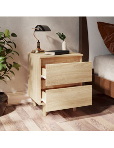 Comodino con Gambe in Pino Massello Rovere Sonoma 40x35x50 cm