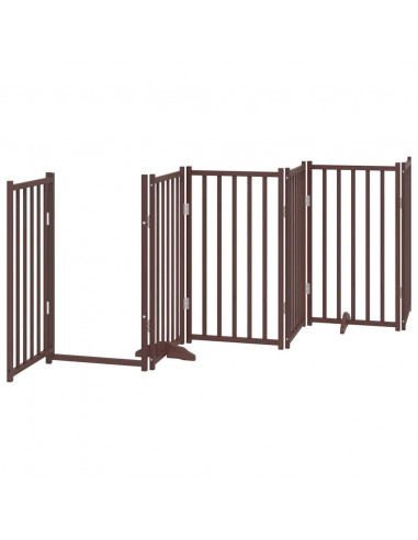 Cancello Cani Porta Pieghevole Marrone 15 Pannelli 750cm Pioppo