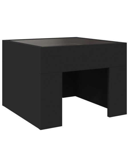 Comodino con LED Infinity Nero 40x40x30 cm