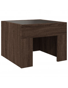 Comodino con LED Infinity Rovere Marrone 40x40x30 cm