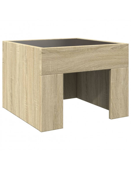Comodino con LED Infinity Rovere Sonoma 40x40x30 cm