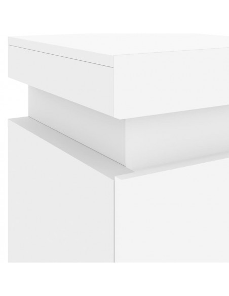 Comodino con Luci LED Bianco 35x39x55 cm