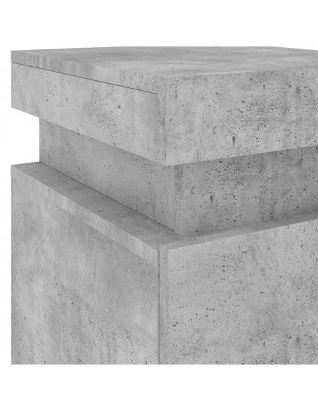 Comodino con Luci LED Grigio Cemento 35x39x55 cm
