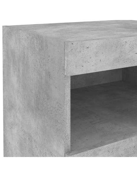 Comodino con Luci LED Grigio Cemento 50x40x45 cm