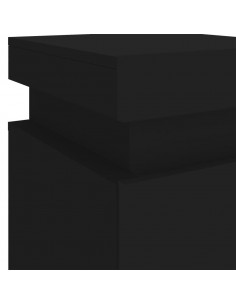 Comodino con Luci LED Nero 35x39x55 cm
