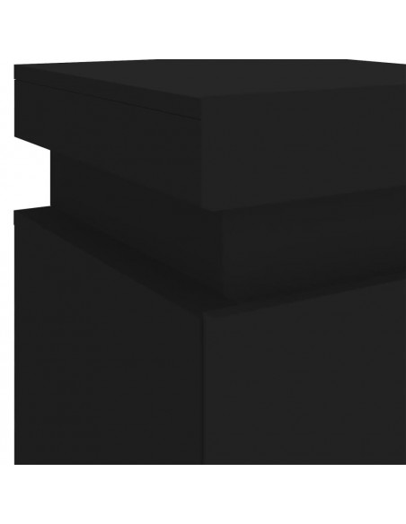 Comodino con Luci LED Nero 35x39x55 cm