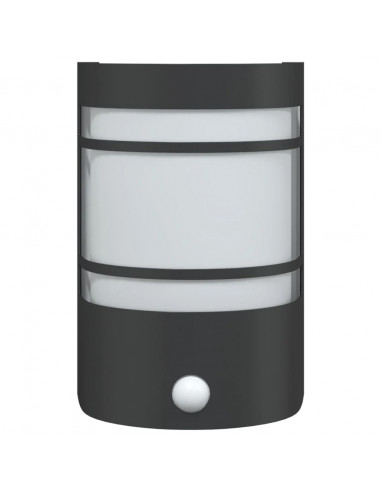 Applique per Esterno con Sensore 2 pz Nere in Acciaio Inox