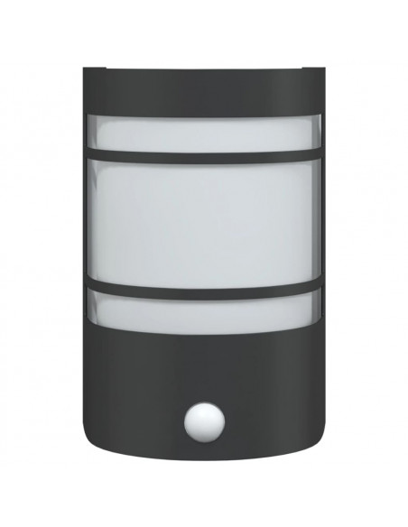 Applique per Esterno con Sensore 2 pz Nere in Acciaio Inox