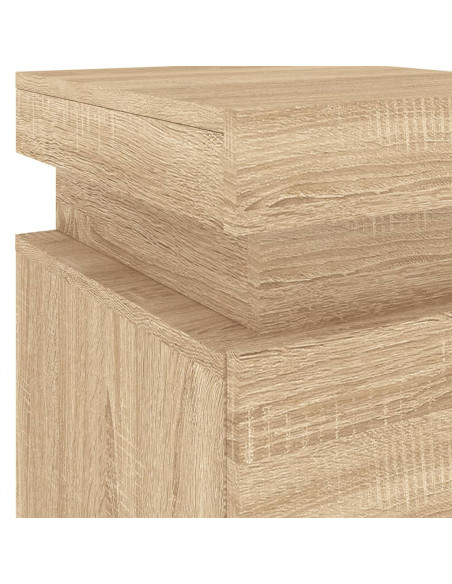 Comodino con Luci LED Rovere Sonoma 35x39x55 cm