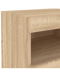 Comodino con Luci LED Rovere Sonoma 50x40x45 cm