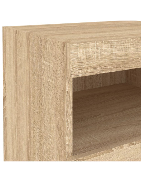 Comodino con Luci LED Rovere Sonoma 50x40x45 cm