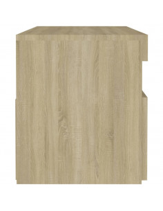Comodino con Luci LED Sonoma 60x35x40 cm in Legno Multistrato