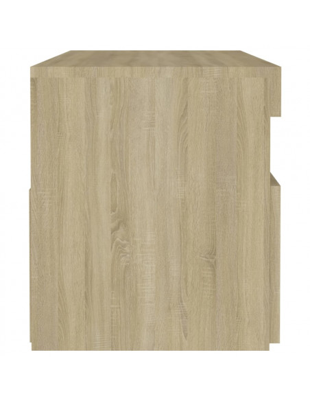 Comodino con Luci LED Sonoma 60x35x40 cm in Legno Multistrato
