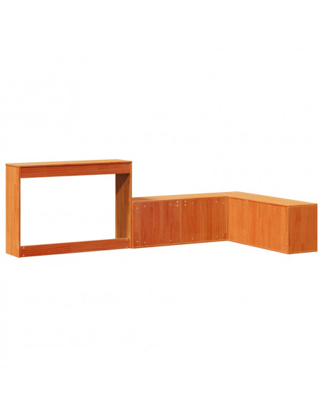 Comodino con Scrivania Marrone Cera 232x122x75 cm Legno di Pino