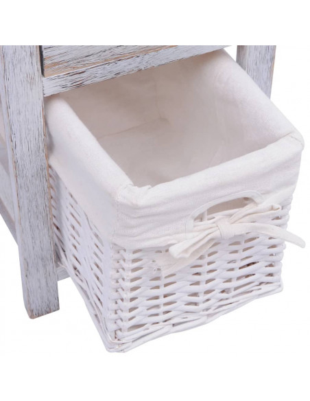 Comodino da Notte Set 2 pz in Legno Bianco