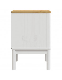 Comodino FLORO Bianco 45x39x57 cm in Legno Massello di Pino