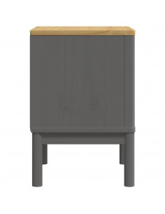 Comodino FLORO Grigio 45x39x57 cm in Legno Massello di Pino