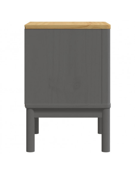 Comodino FLORO Grigio 45x39x57 cm in Legno Massello di Pino