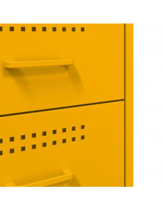 Comodino Giallo Senape 36x39x68cm in Acciaio Laminato a Freddo