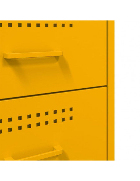 Comodino Giallo Senape 36x39x68cm in Acciaio Laminato a Freddo