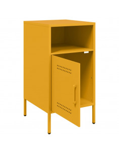 Comodino Giallo Senape 36x39x68cm in Acciaio Laminato a Freddo