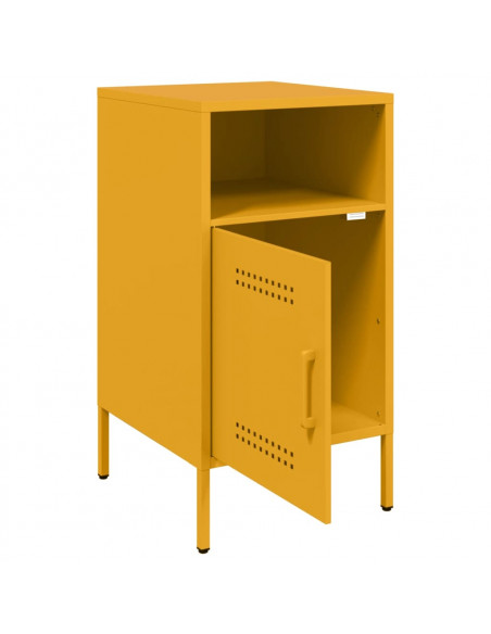 Comodino Giallo Senape 36x39x68cm in Acciaio Laminato a Freddo