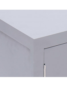 Comodino Grigio 38x28x52 cm in Legno di Paulownia