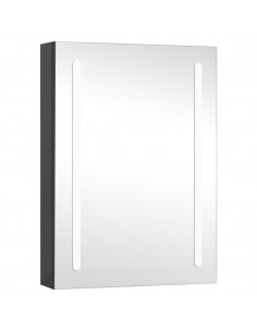 Armadietto Bagno con Specchio e LED 50x13x70 cm 2