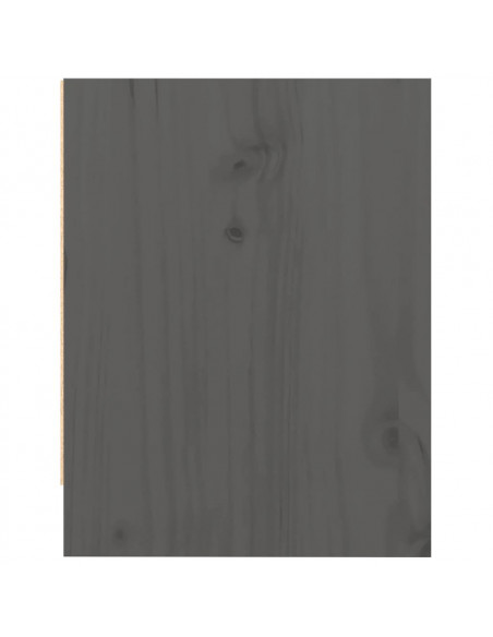 Comodino Grigio 40x30,5x40 cm in Legno Massello di Pino