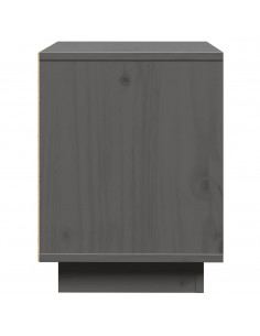 Comodino Grigio 40x30x40 cm in Legno Massello di Pino